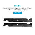 Set of 2 Blades for Husqvarna Craftsman Ride-On Mowers (532 40 53 80, 405380)