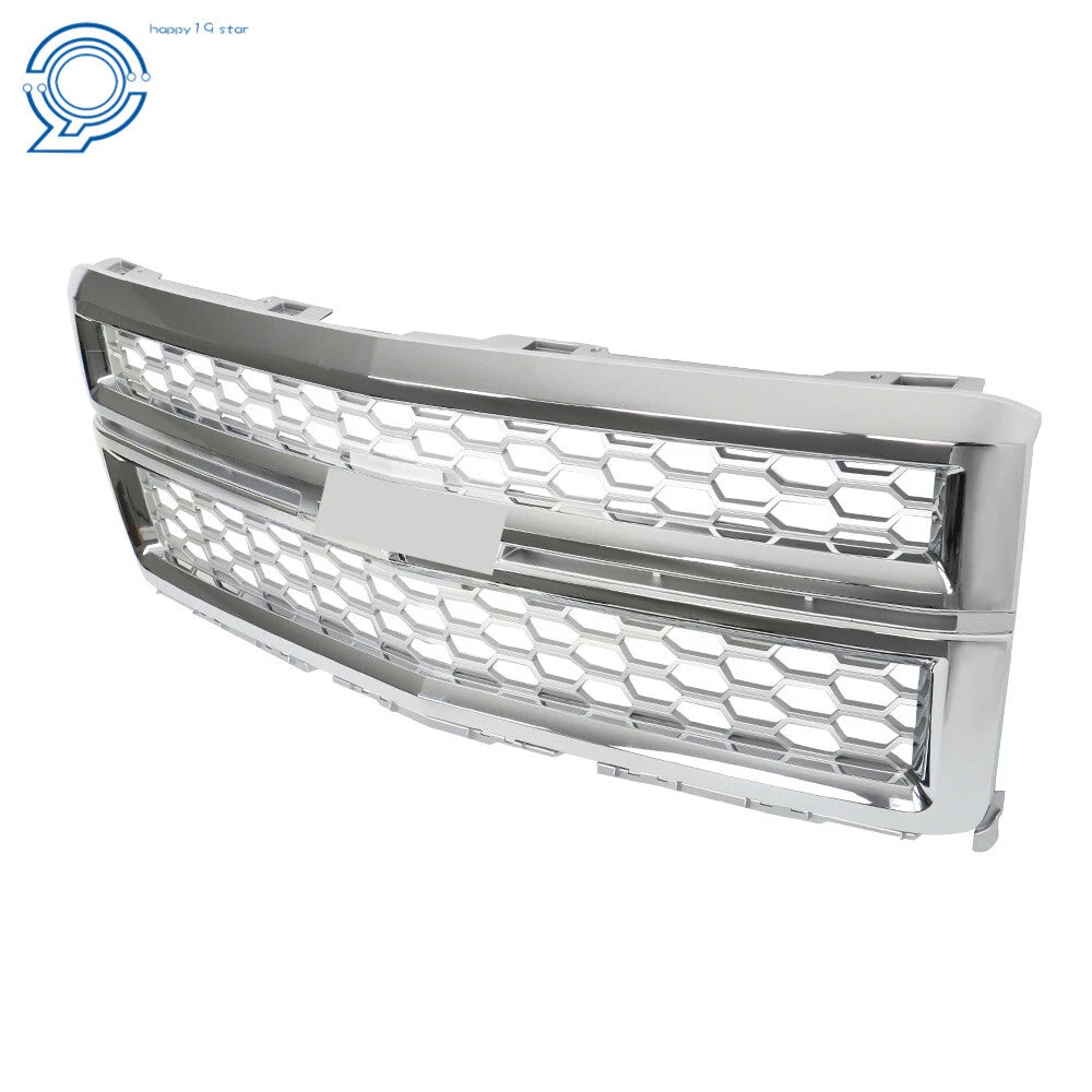 Front Grille for Chevrolet Silverado 1500 (2014–2015) Chrome 23259624