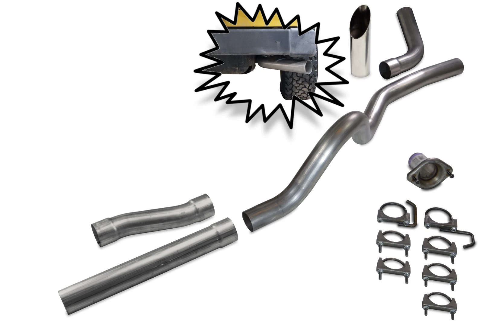 2.5" Aluminized Exhaust Kit for Jeep Wrangler TJ (2001–2006)