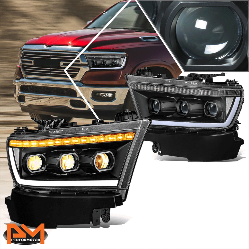 LED DRL Projector Sequential Signal Headlights for Ram 1500 (2019–2024)