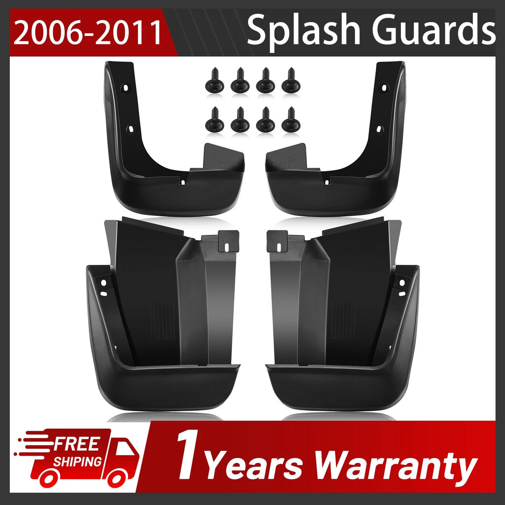 Splash Guards Mud Flaps Mudguards Front & Rear for Honda Civic (2006–2011)