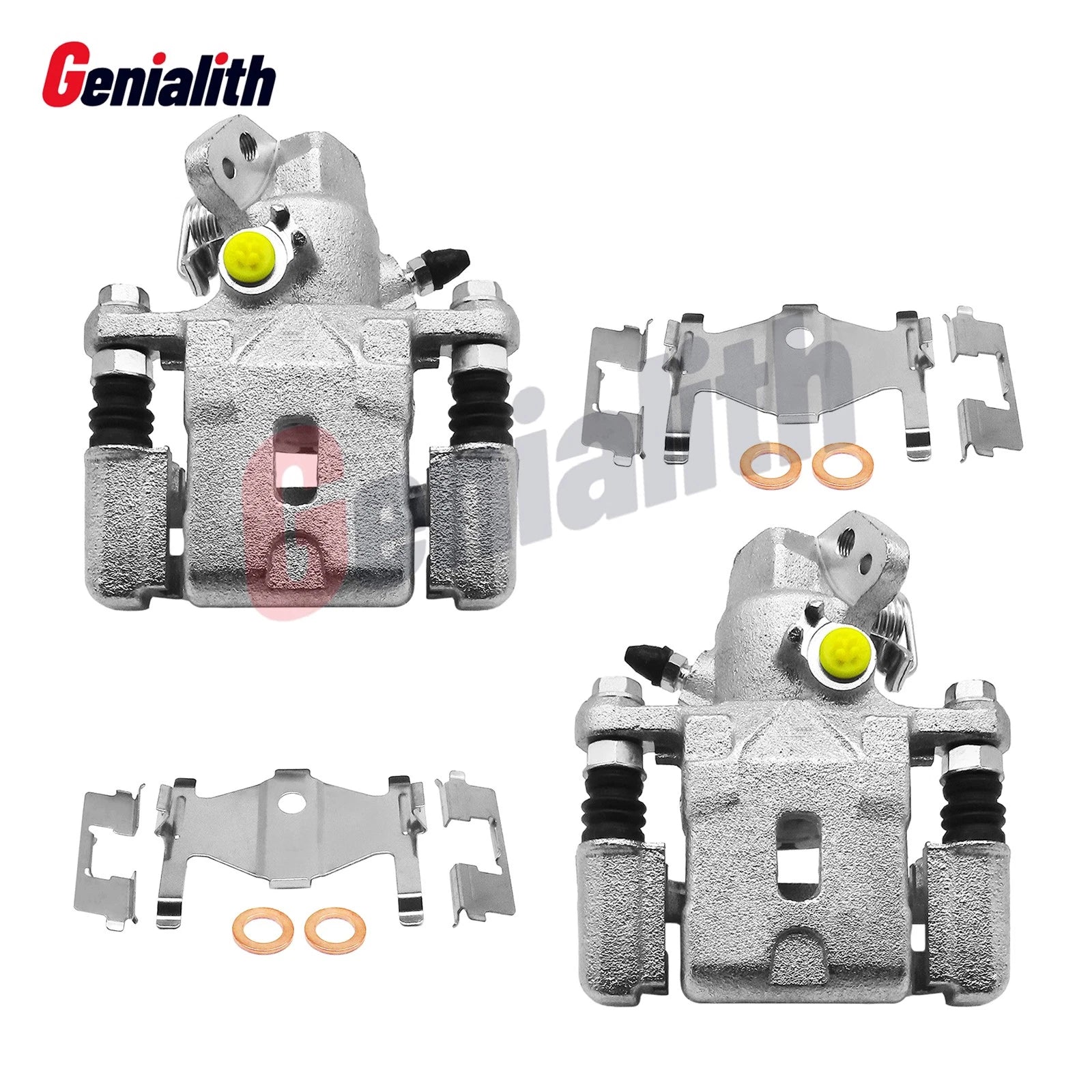Set of 2 Rear Disc Brake Calipers w/Bracket for Elantra Tiburon Spectra (19B3302 19B3303)