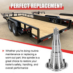 2 Pack Spindle for E-Z Lube Trailer Axle (5200-7000 lbs)