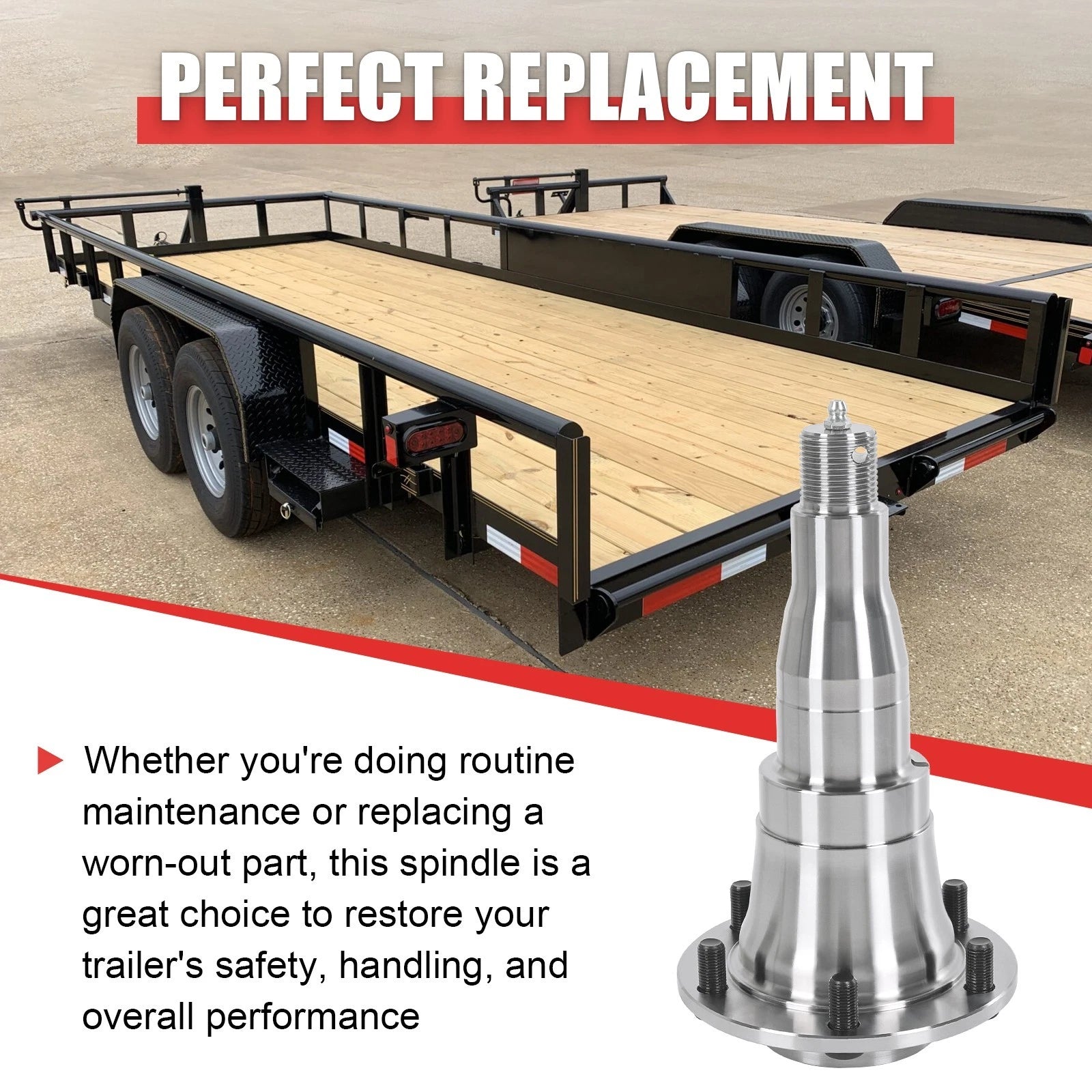 2 Pack Spindle for E-Z Lube Trailer Axle (5200-7000 lbs)