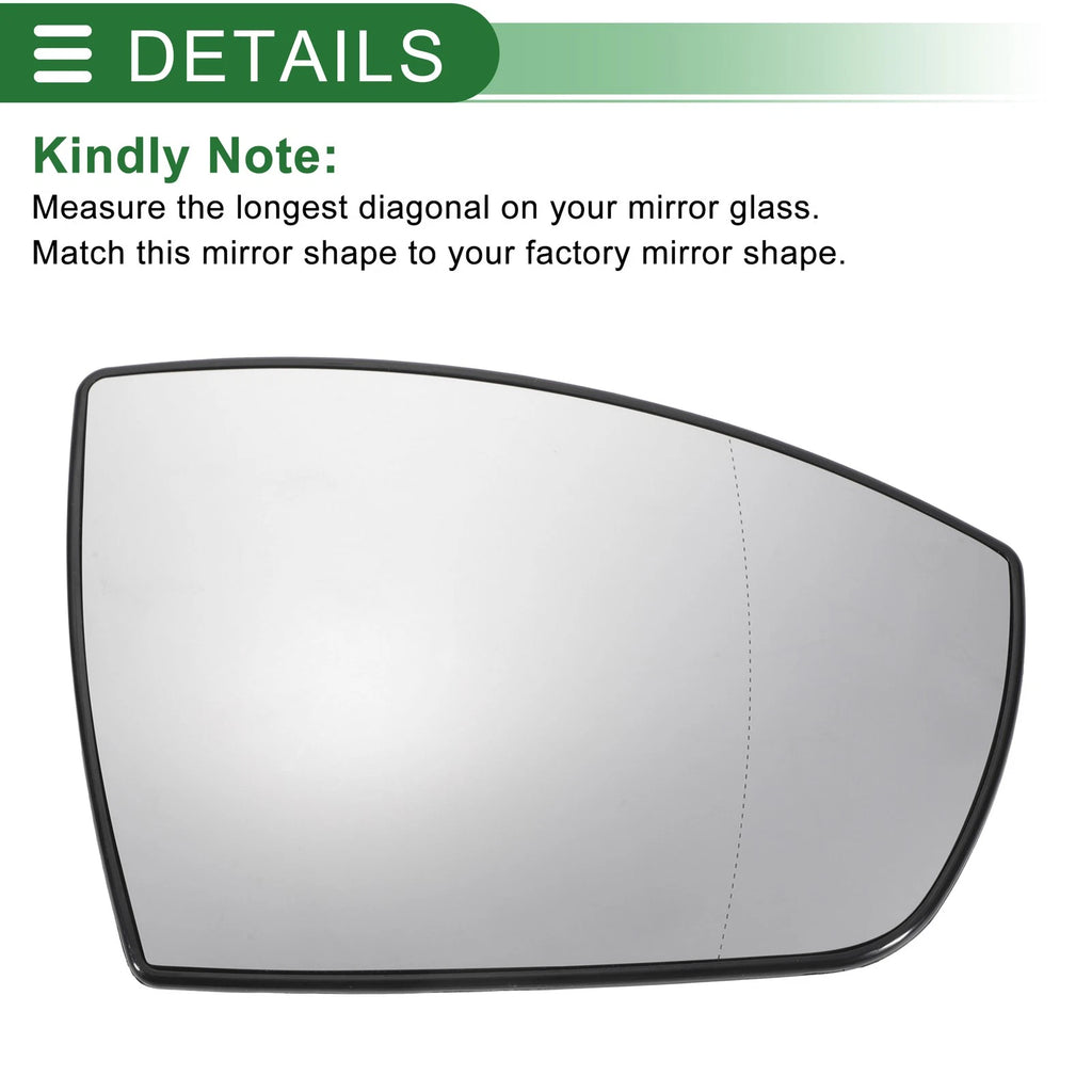 Right Side Heated White Mirror Glass for Ford Kuga (2012–2019) 639664013066