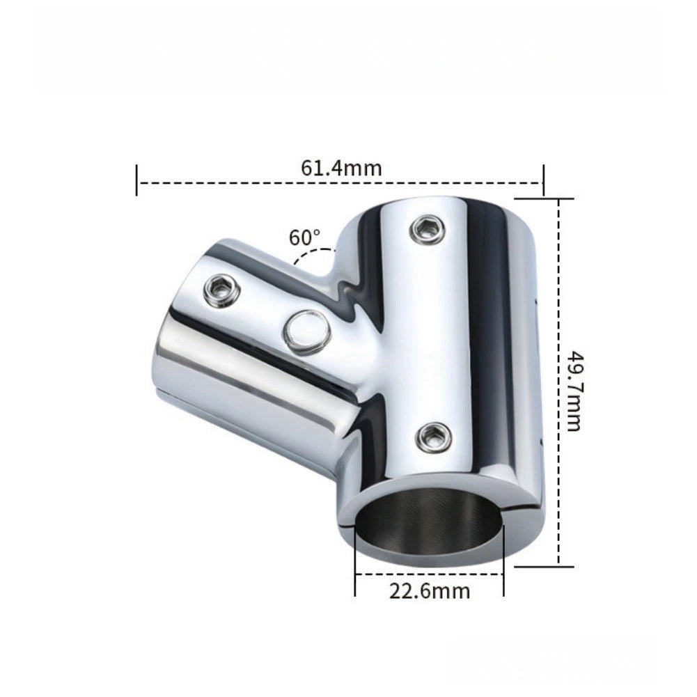 Tee Type Pipe Clamp 60 Degree Angle 316 SS for 22mm 25mm Tube