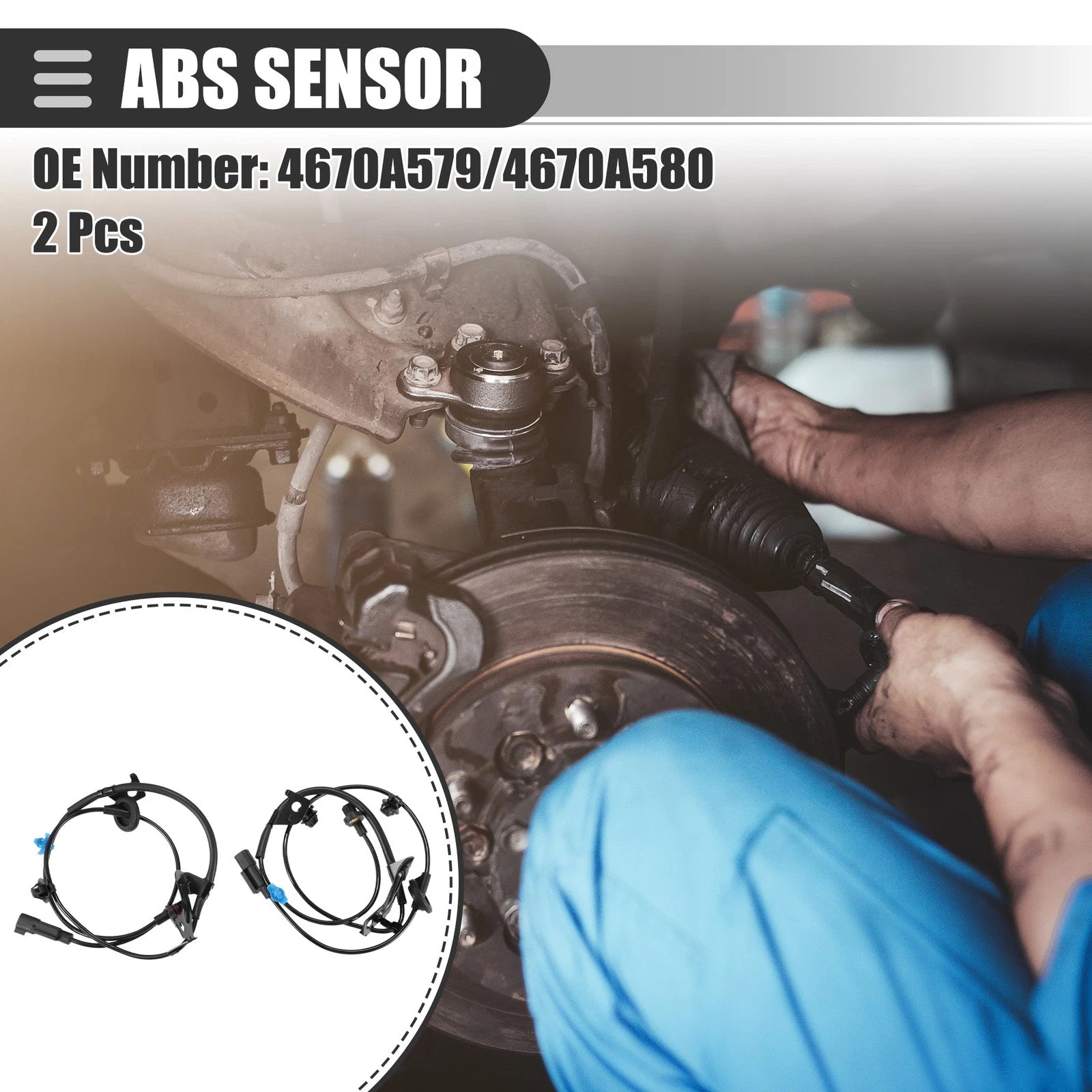 2 Pcs ABS Wheel Speed Sensor for Mitsubishi Lancer Outlander (2003–2018)