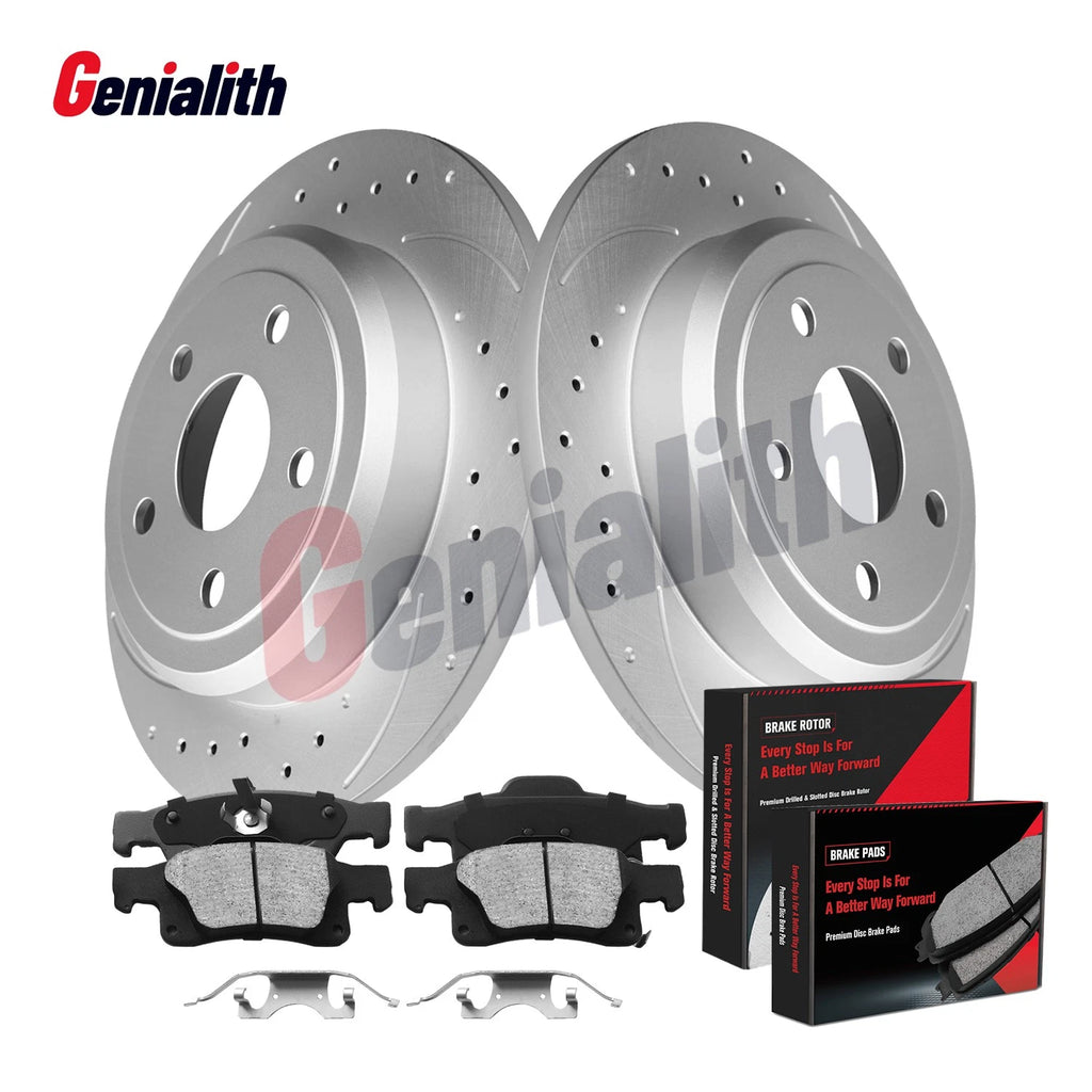 Rear Drilled Brake Rotors & Pads for Dodge Durango, Jeep Grand Cherokee (2011–2020)