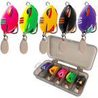 Set of 5 Soft Silicone Floating Frog Lures for Bass Fishing