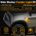 Set of 2 Side Marker Fender Lights 63237271008 for BMW X3 F25 (2011–2017) Smokey Lens