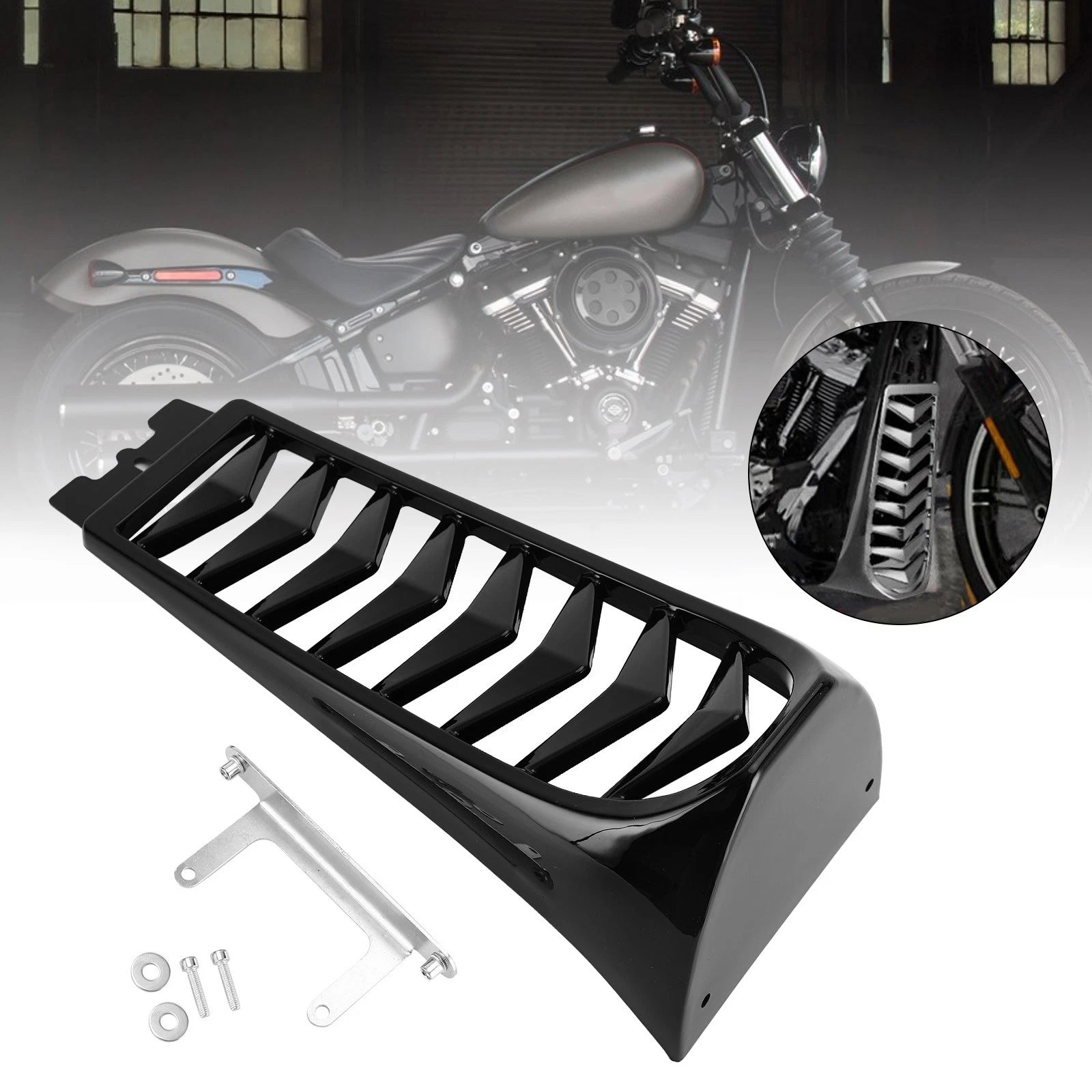 Front Chin Spoiler Lower Radiator Cover for Softail Breakout Fat Bob (2018–2022)