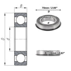 Deep Groove Ball Bearing 6009NR2RS for Scooter Skateboard Wheel (45x75x16mm)
