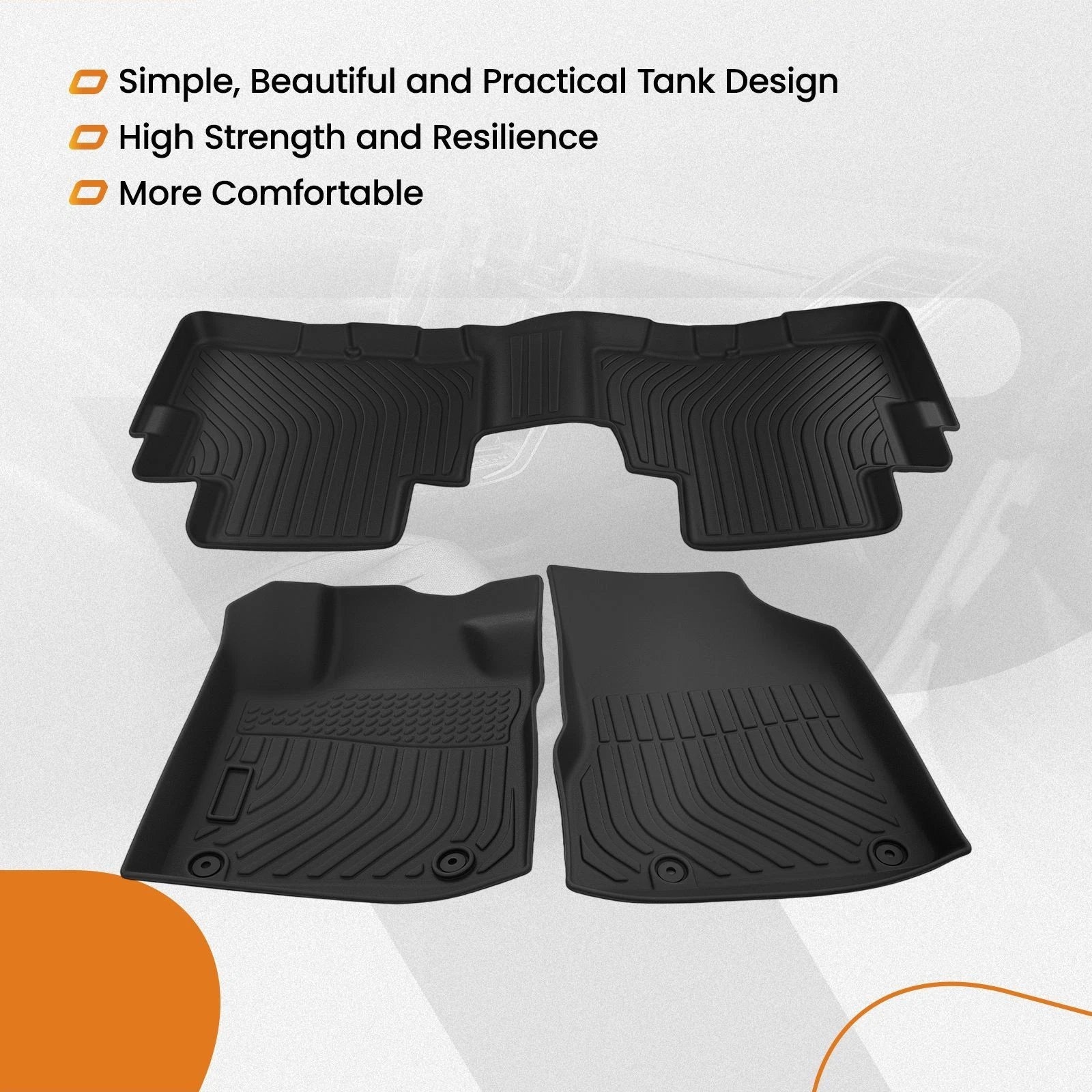 Set of 4 Black Custom Floor Mats for Nissan Murano (2019–2023) TPE All-Weather