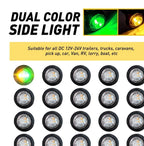 20x Dual Color Amber Green LED Side Marker Lights for Truck Trailer