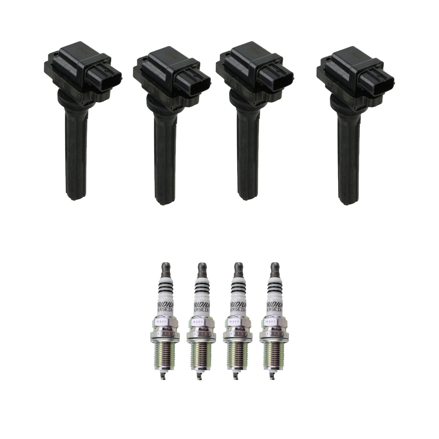 Set of 4 Ignition Coils & Iridium Spark Plugs for Suzuki Tracker Vitara (1999–2005)