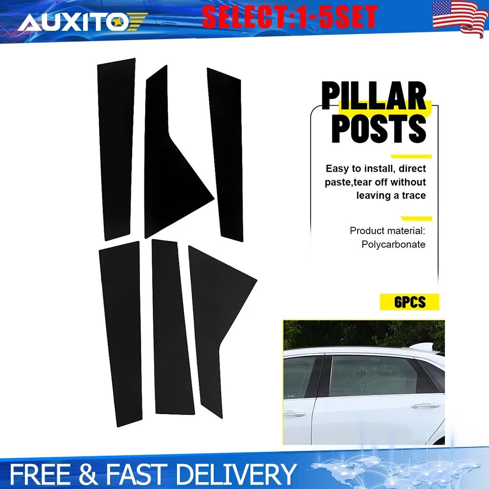 Gloss Black Window BC Pillar Post Cover Trim for Cadillac CT6 (2016–2020)