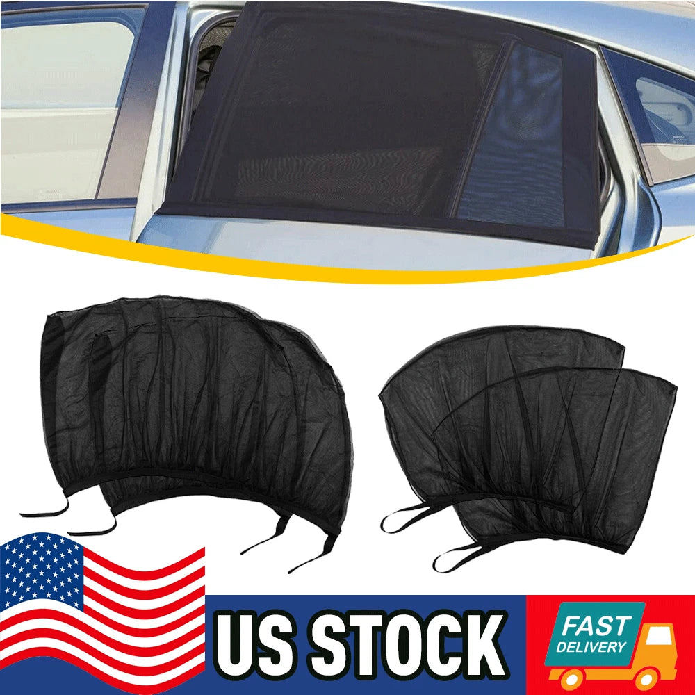 Set of 4 Window Sun Shade Covers for Car (UV Protection)