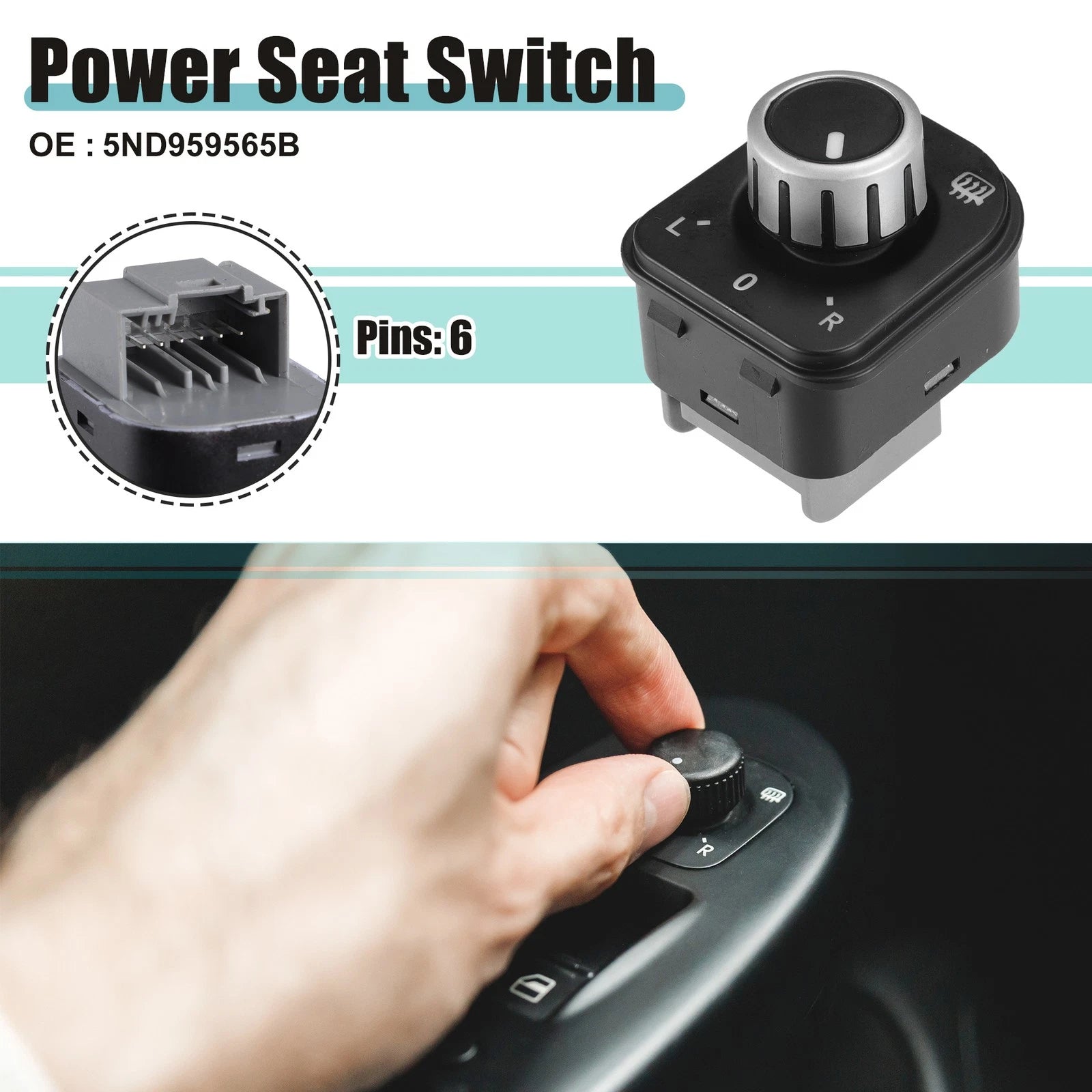 Set of 1 Rear View Mirror Remote Control Switch for Volkswagen (No.5ND959565B)
