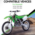 2X Radiator Guards for Kawasaki KX125 KX250 (1994–2005) Green
