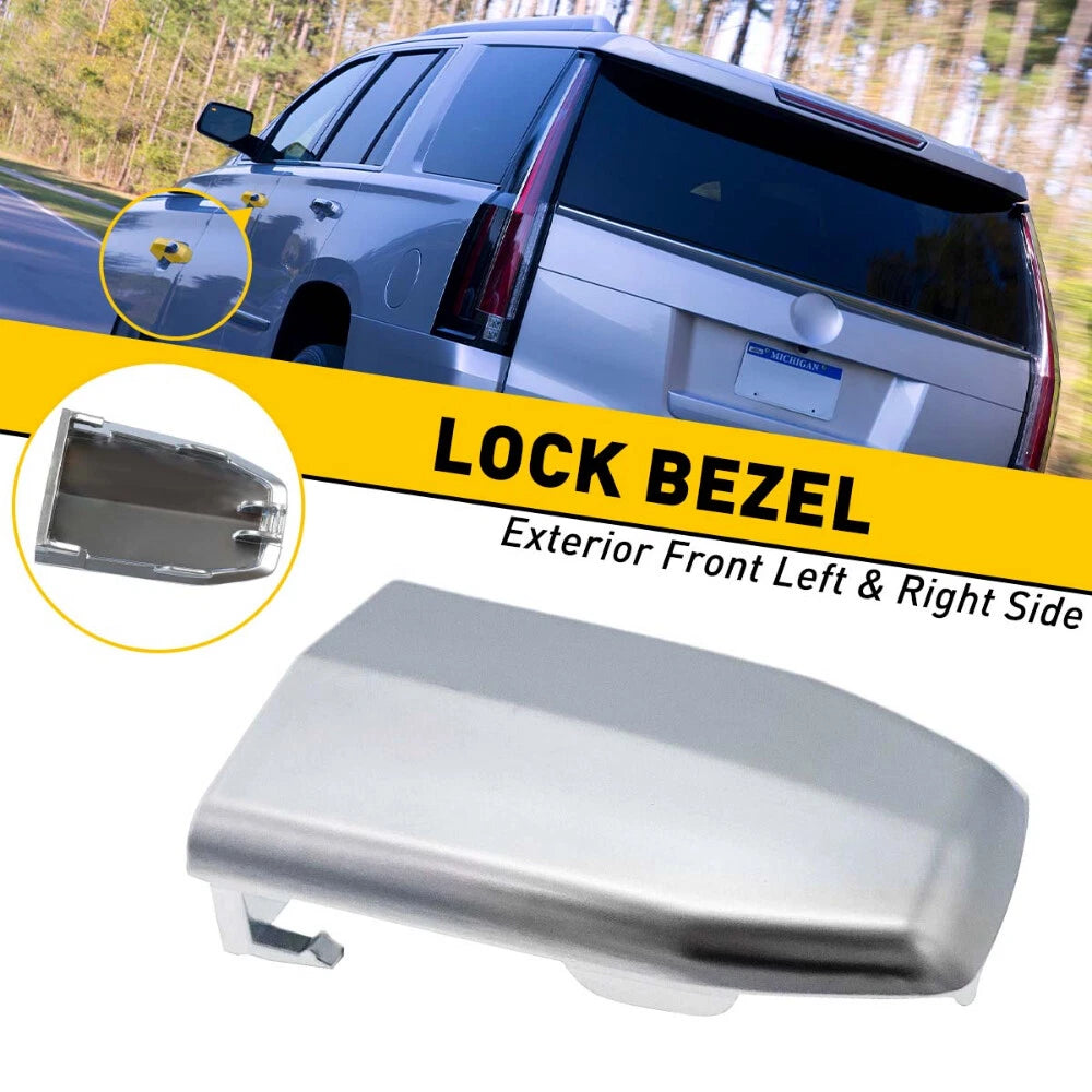 Chrome Front Door Handle Lock Cylinder Cover for Cadillac Escalade (2015–2018)