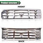 Chrome Grille and Headlight Door Set for Ford F150 F250 F350 (1992–1998)