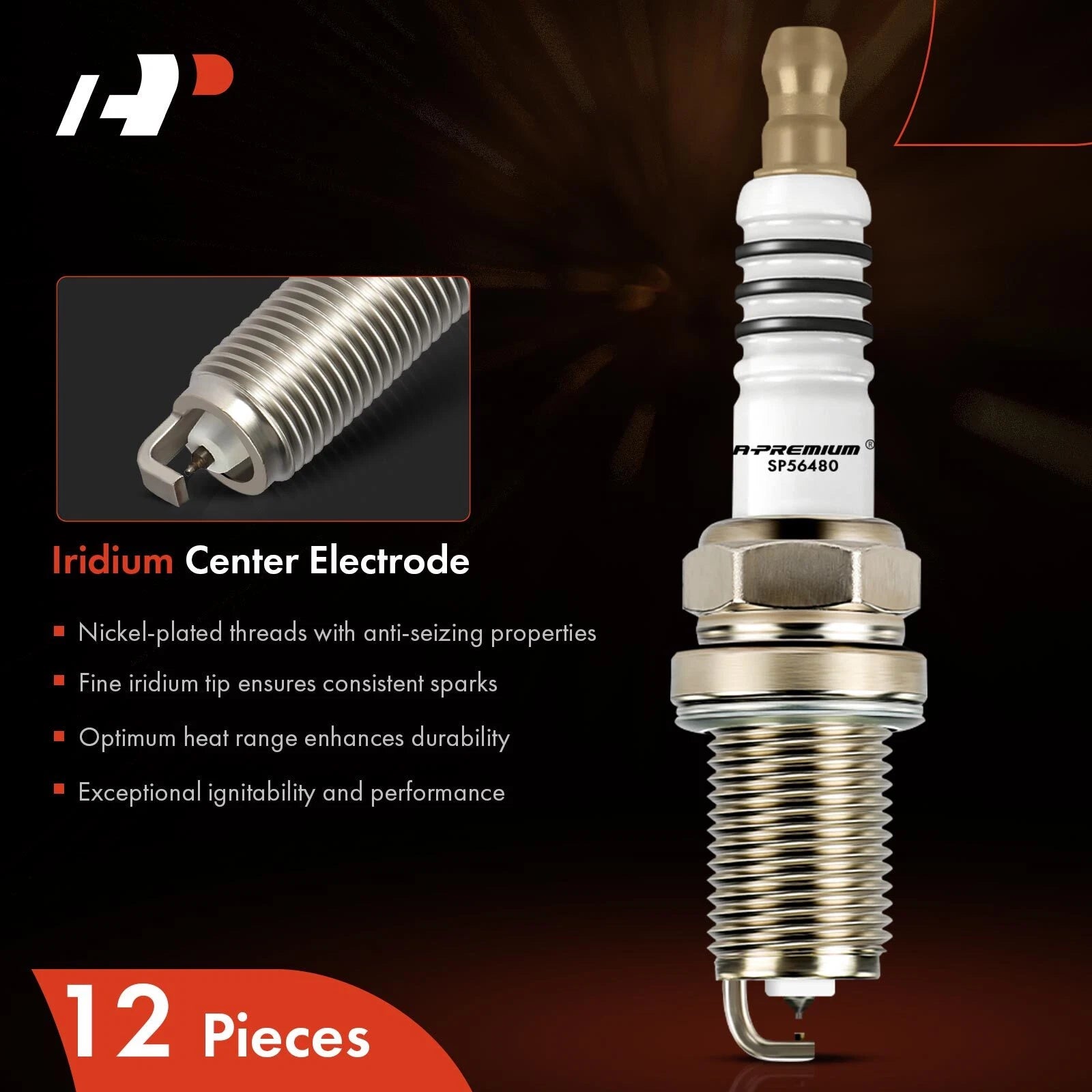 12x Iridium Platinum Spark Plugs for Mercedes-Benz S65 AMG (2015–2020)