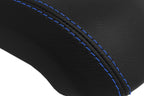 Leather Console Lid Armrest Cover for Ford Fiesta (2014–2019) Blue Stitch