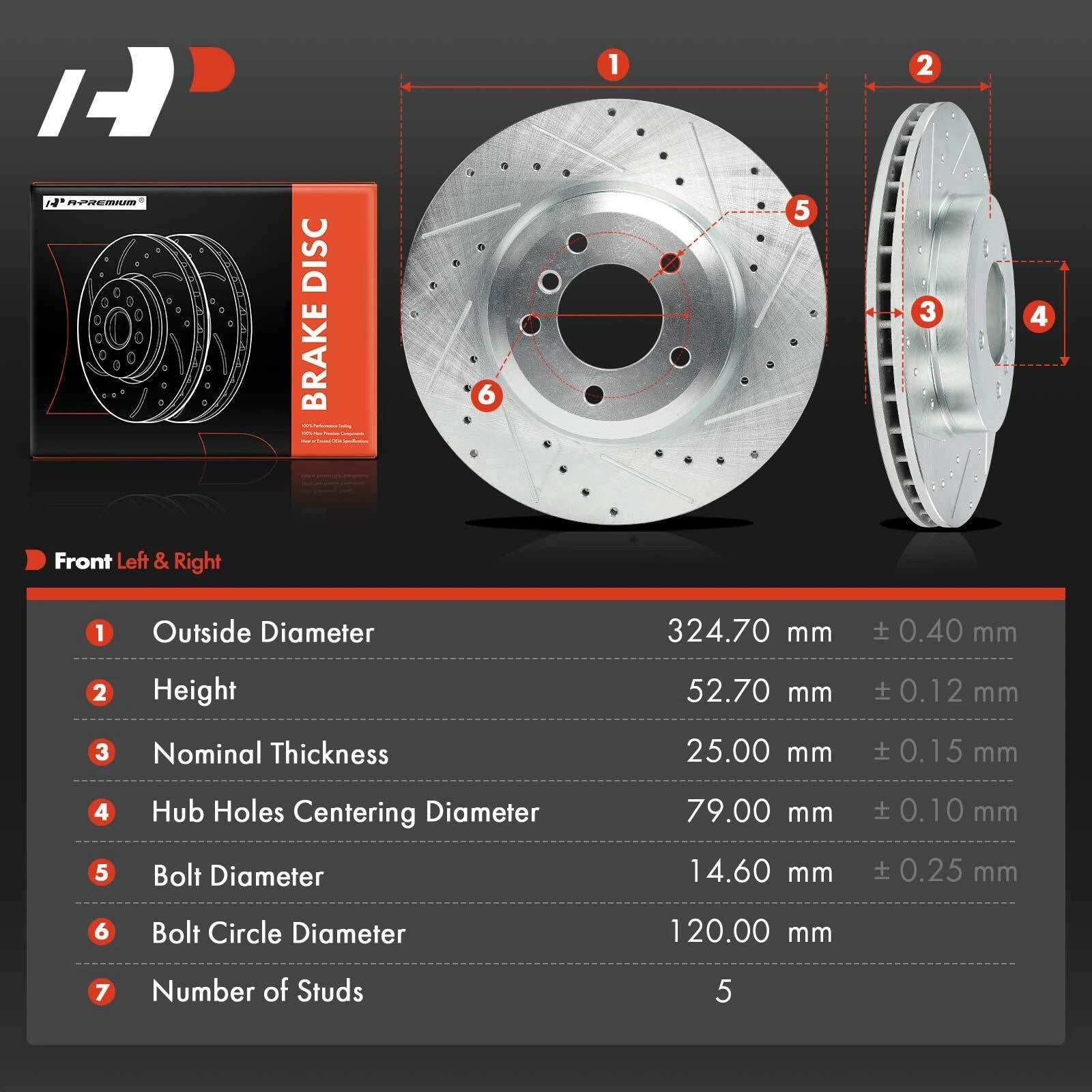 Drilled Brake Rotors for BMW 330i 330Ci (2001–2006)