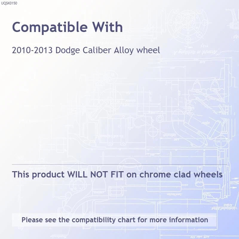 Wheel Skins Chrome 17 Inch Set for 2010–2013 Dodge Caliber