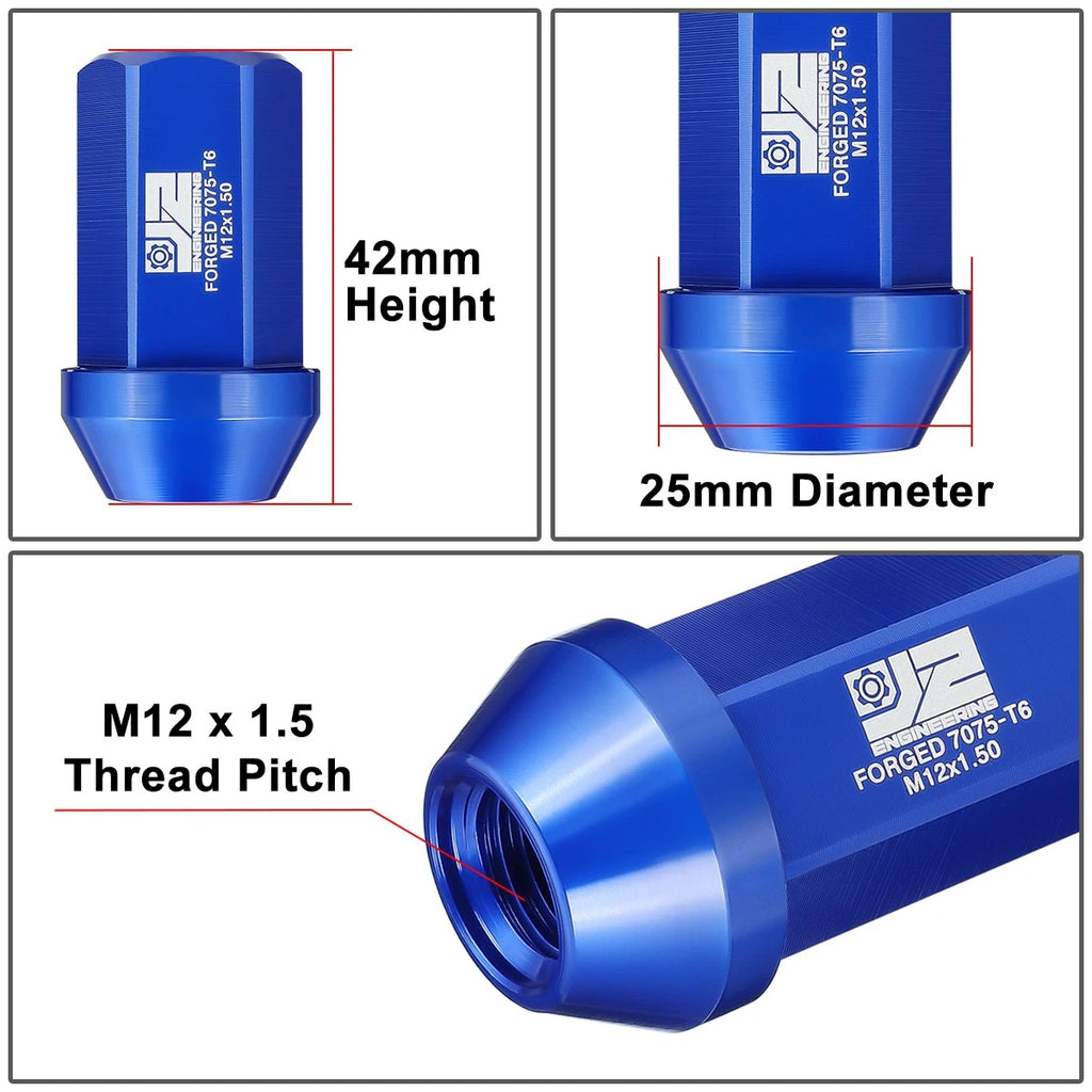Set of 20 Closed End Lug Nuts M12 X1.5 25mm OD for J2 Engineering