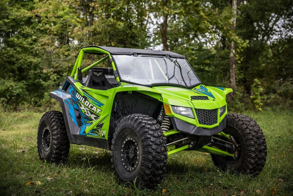 Clear Scratch Resistant Flip Windshield for Textron Wildcat XX (2018–2023)