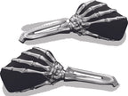 Kuryakyn Skeleton Hand Mirrors Chrome/Black for Harley-Davidson