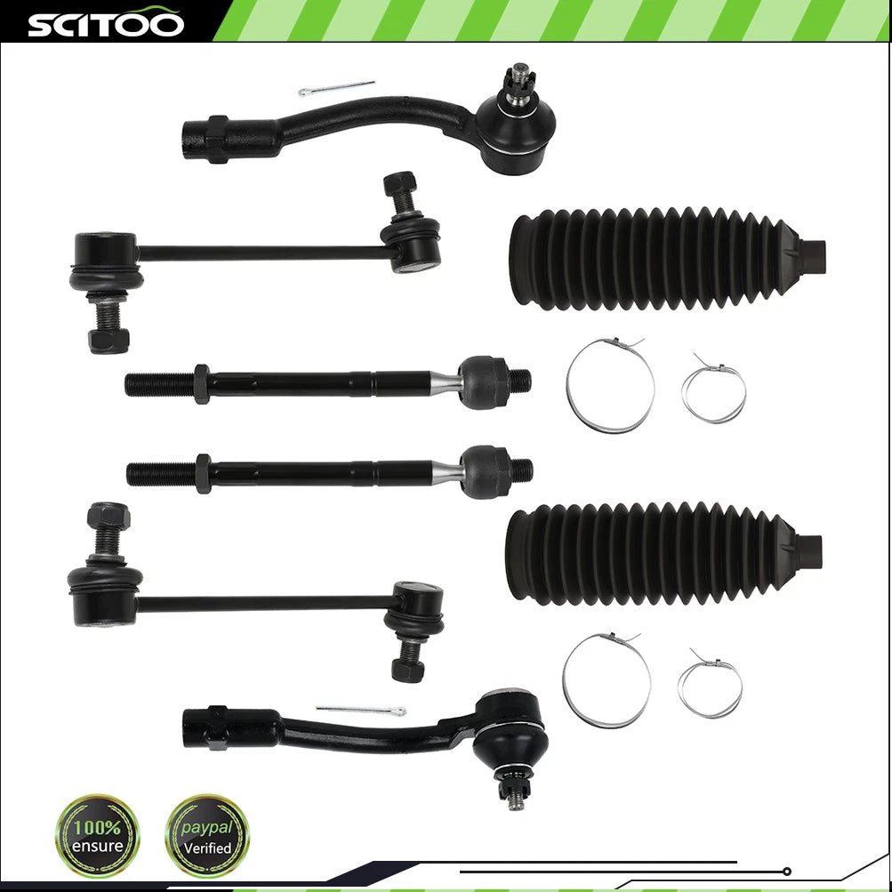 Set of 8 Tie Rod Ends & Sway Bar Links for Kia Soul (2010–2013)