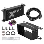 19 Row Transmission Oil Cooler for Universal Applications (Aluminum, Black)