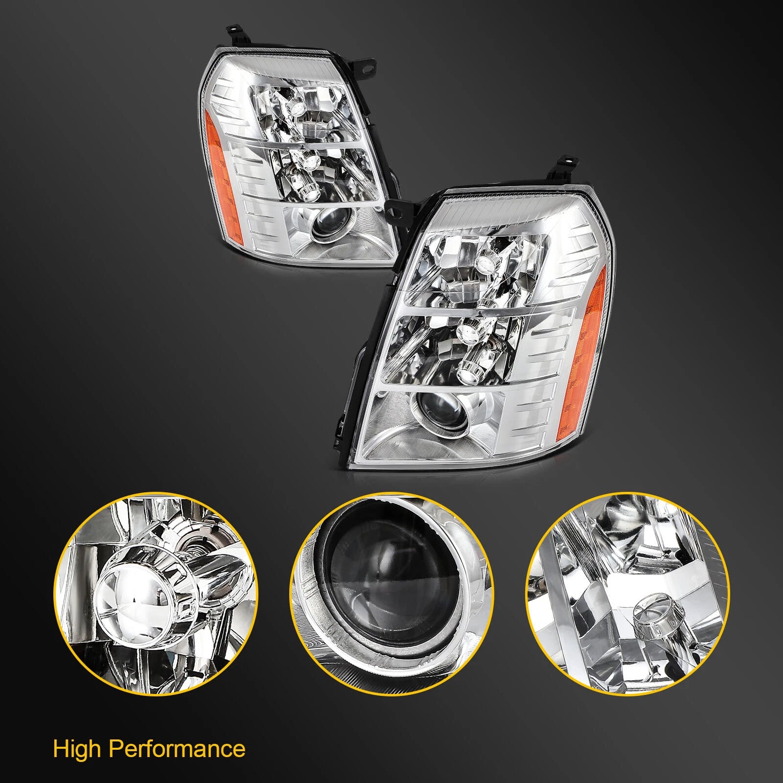 Headlight Assembly with HID Bulb for Cadillac Escalade (2007–2014)