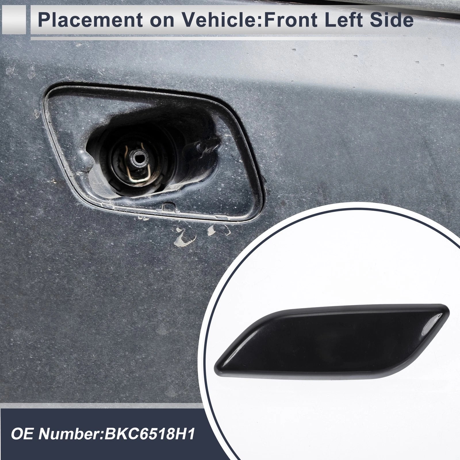 Front Left Headlight Washer Nozzle Cover Cap for Mazda 3 (2004–2013)