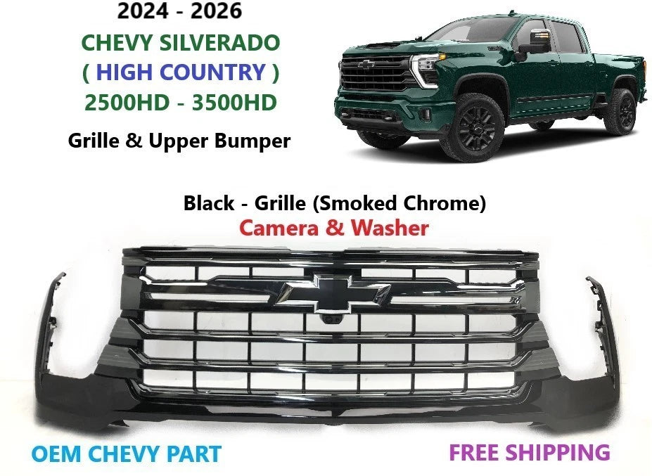 Upper Bumper & Grille for Chevy Silverado 2500HD 3500HD (2024–2026) #1