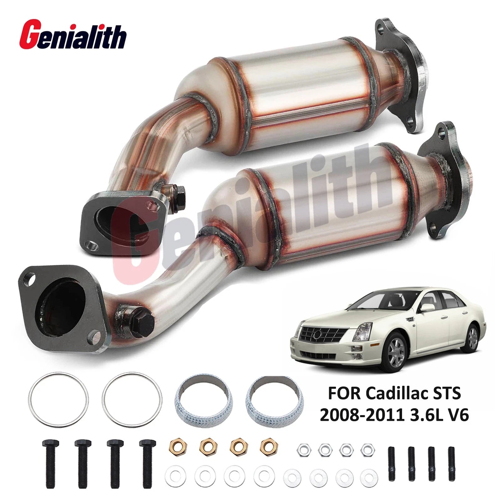2X Front Catalytic Converters for Cadillac STS (2008–2011) 3.6L V6