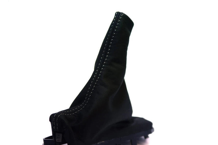 E Brake Boot for Ford Mustang (2015–2019) Gray Stitch Leather Synthetic