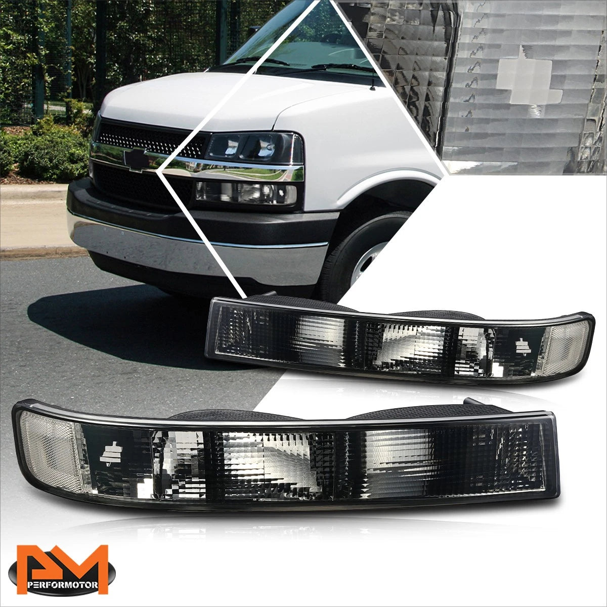Parking Turn Signal Bumper Light for Express/Savana 1500-4500 (2003–2024) Smoked/Clear