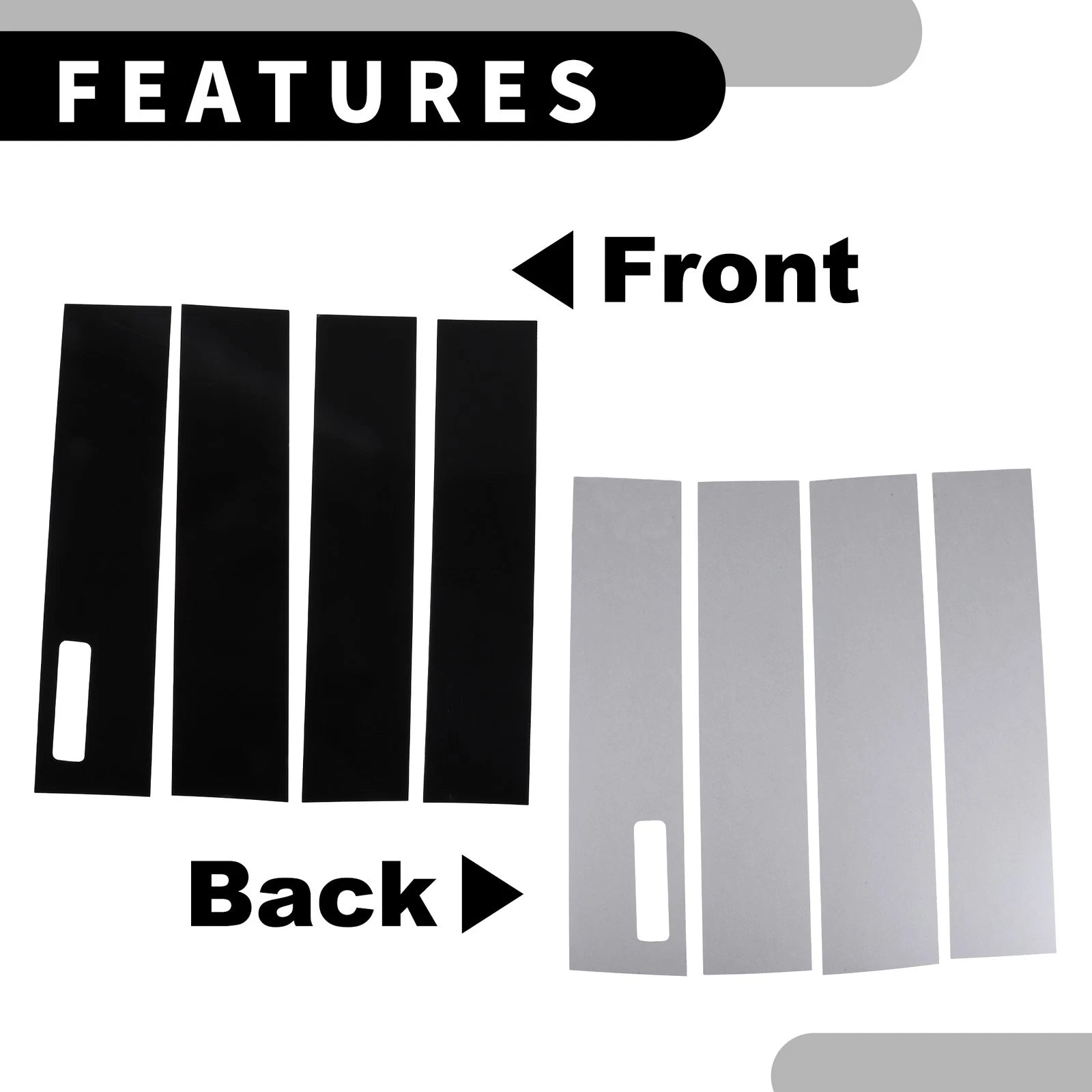 Set of 4 Car Pillar Window Trim Covers for Ford F-150 (2015–2021) Black