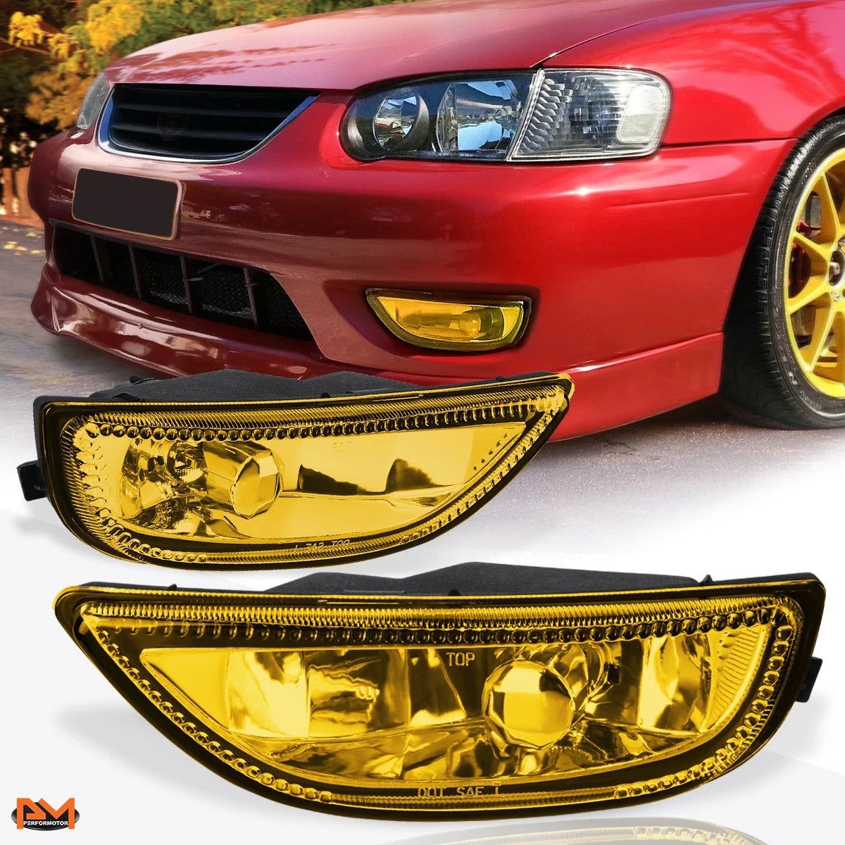 Set of 2 Amber Lens Front Bumper Fog Lights for Corolla (2001–2002)