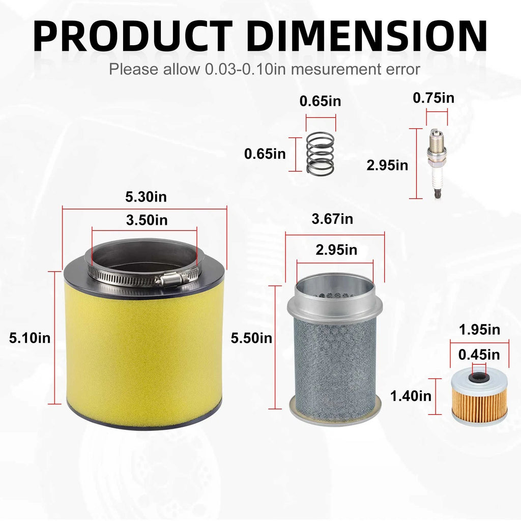 Air Filter & Oil Filter Set with Cleaner for Honda Foreman 500 (2005–2019)