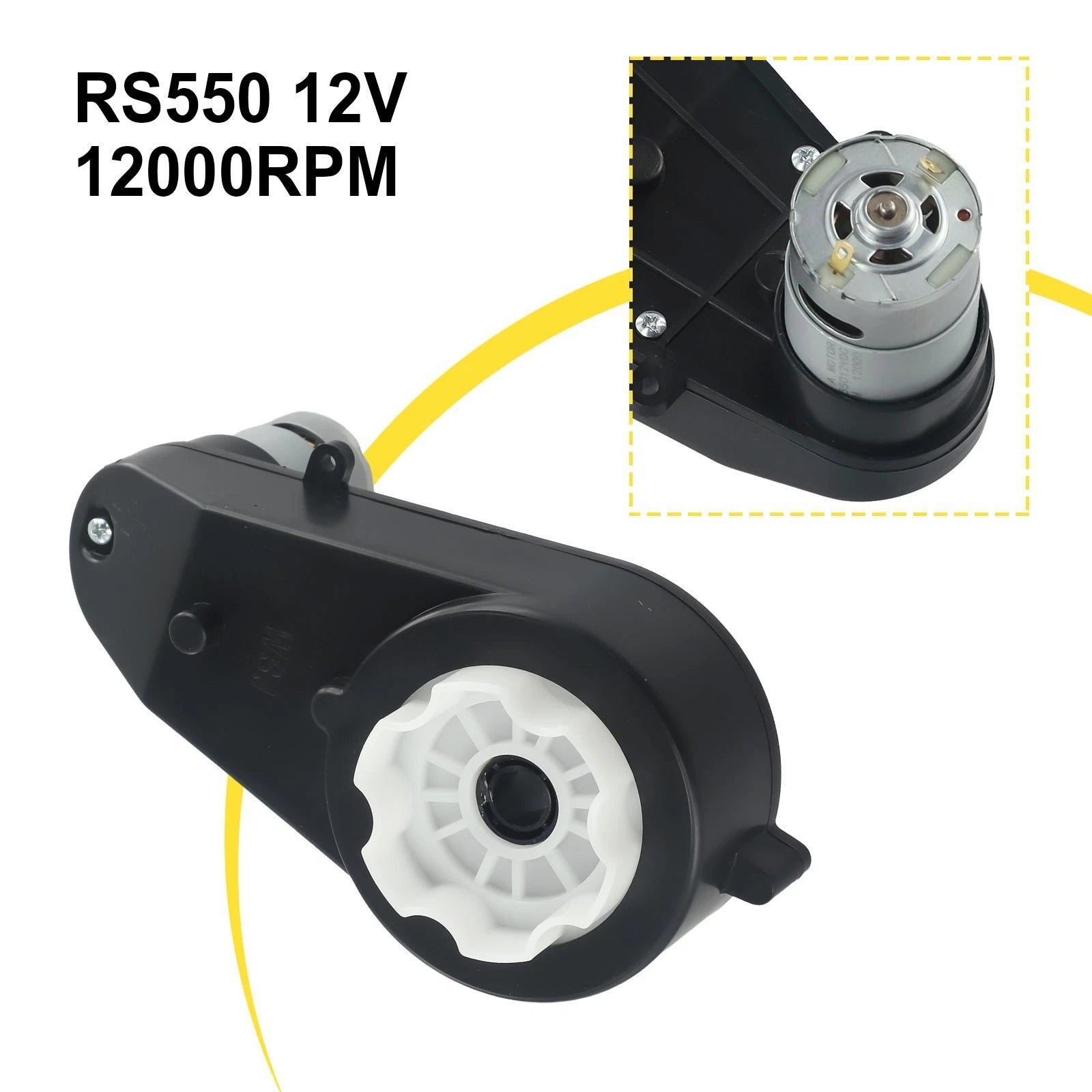 Electric Gearbox 12V RS390 RS550 for Kids Car Toy (Compact Size)