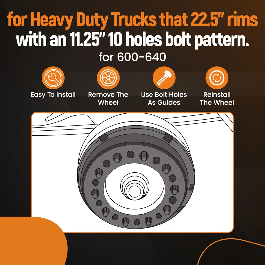 2 Piece Drive Axle Wheel Balancer for Heavy Duty Trucks (10 Bolt Holes)
