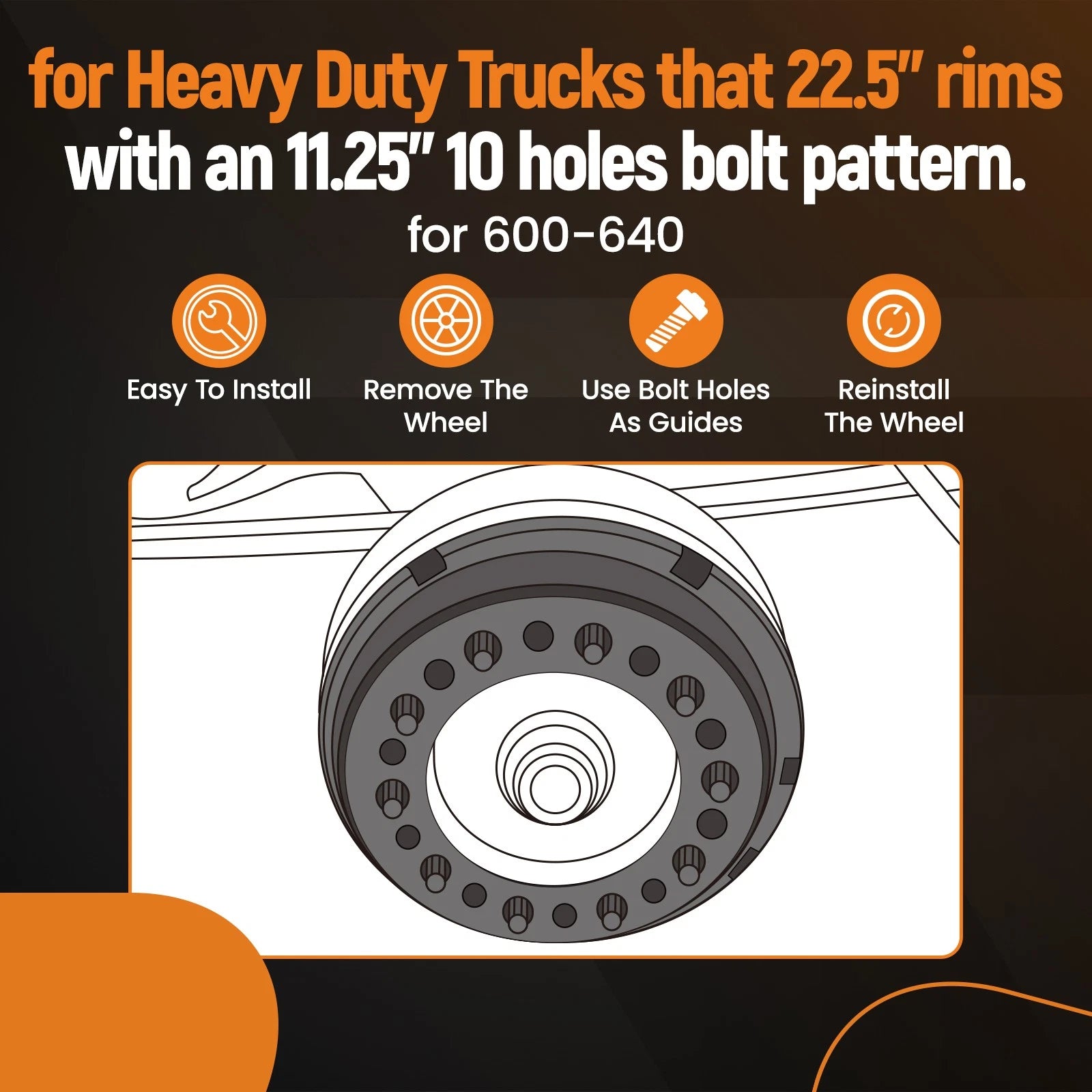 2 Piece Drive Axle Wheel Balancer for Heavy Duty Trucks (10 Bolt Holes)