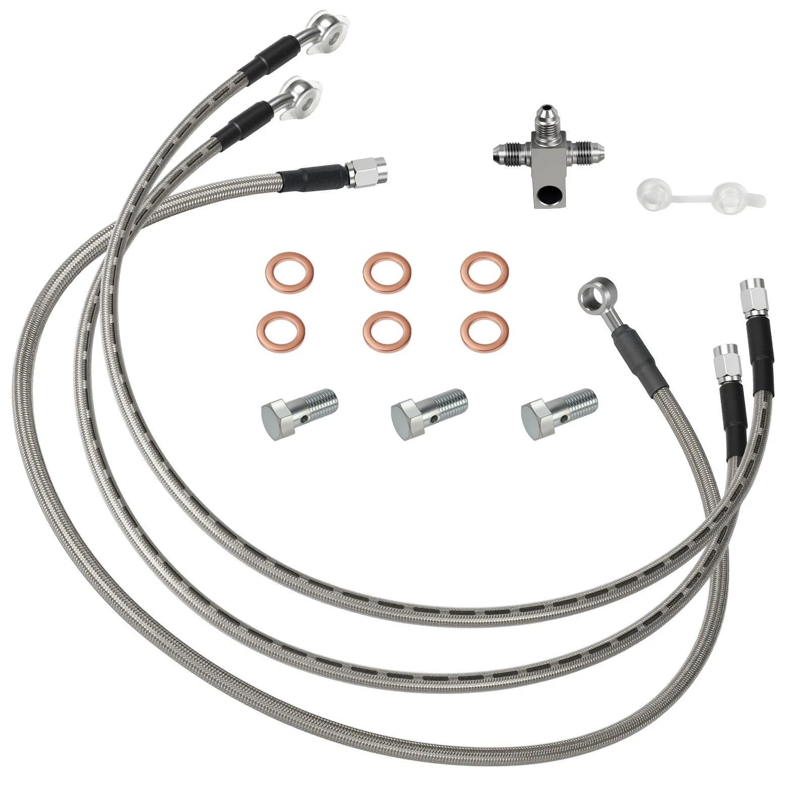 3 Front Brake Hose Lines Kit for Suzuki Quadsport Z400 LTZ400 LTZ400Z (2003–2008)
