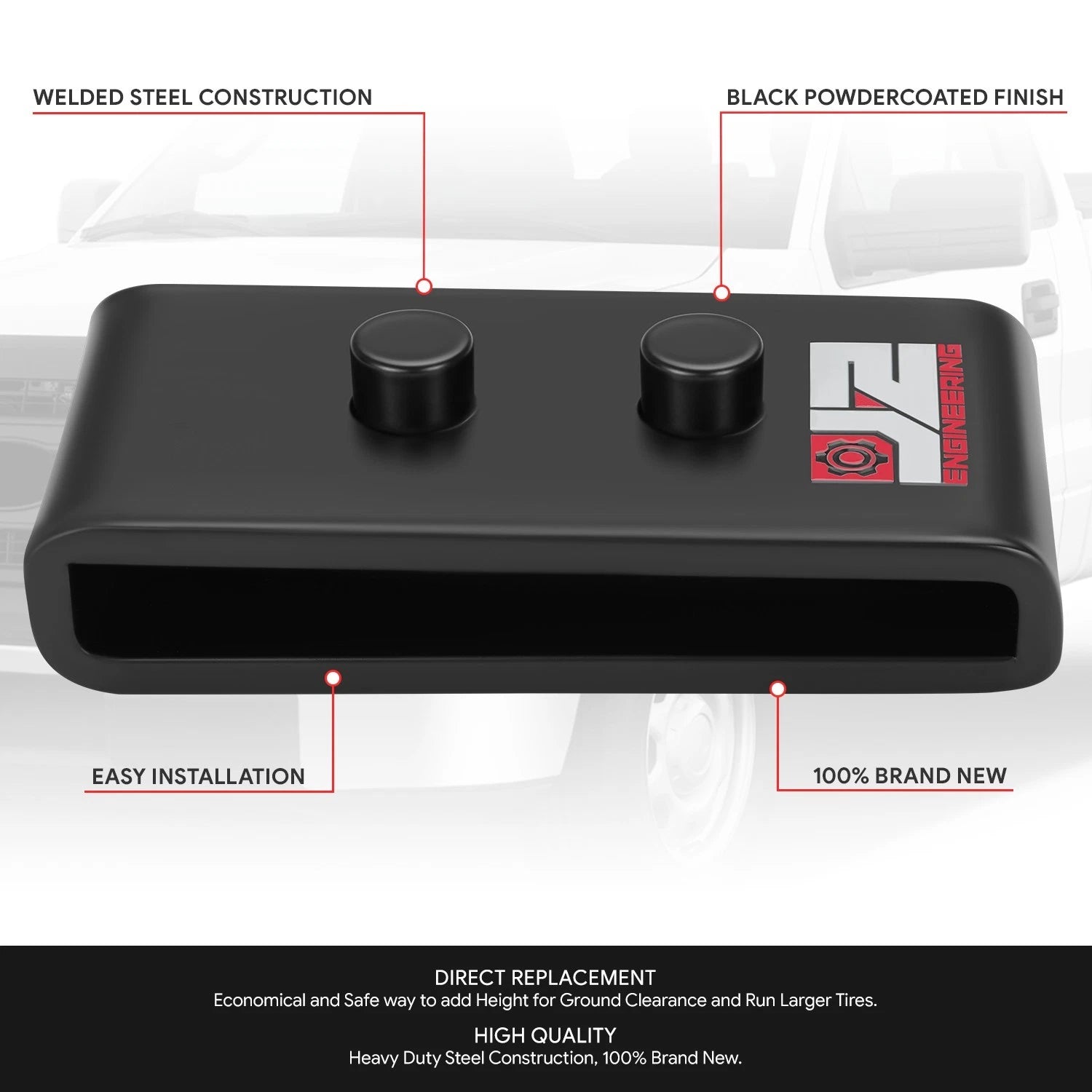 1" Lift Block Leveling Kit for Ford F-150 (2004–2017) - J2 Black Carbon Steel