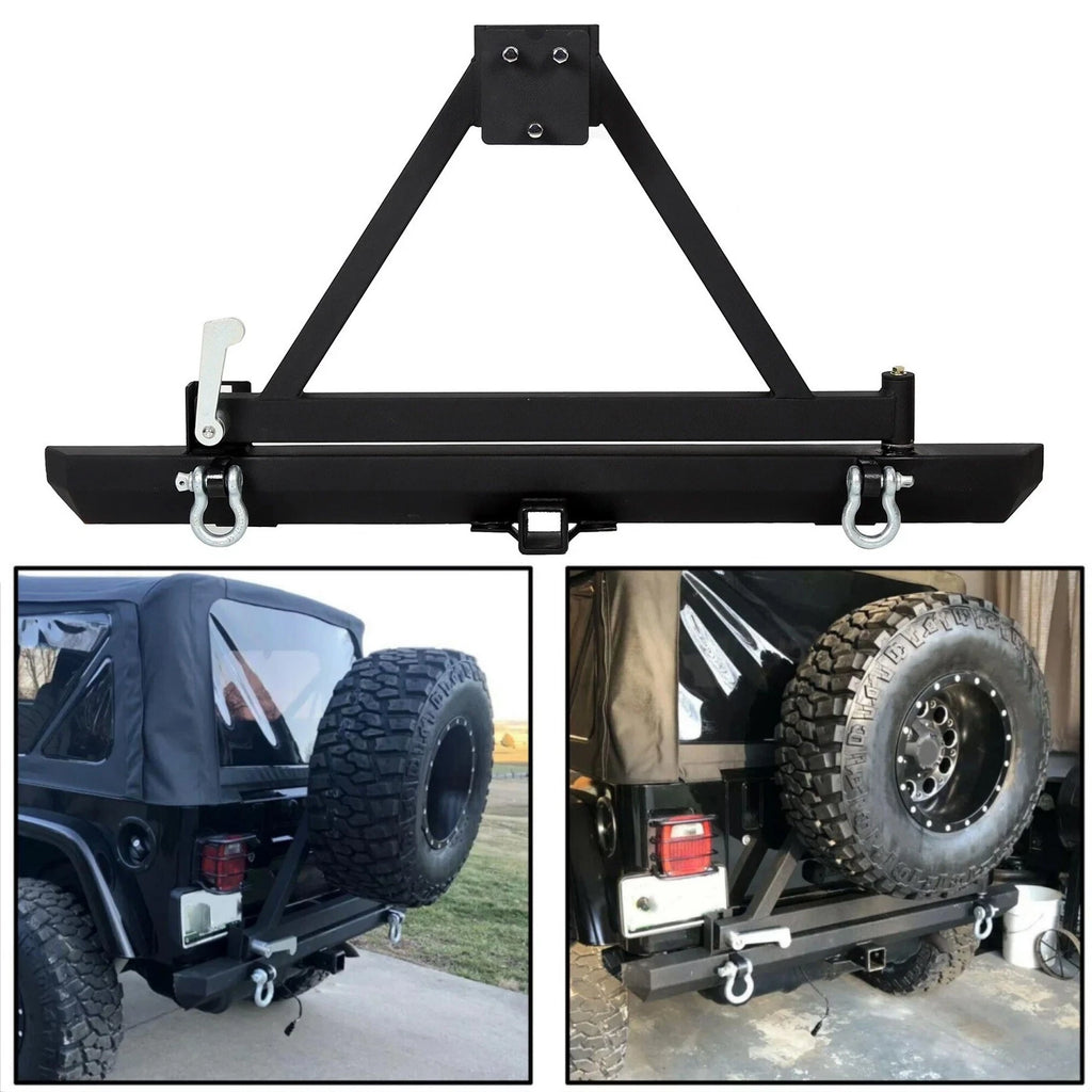 Rear Bumper with Tire Carrier & D-Ring for Jeep Wrangler (1987–2006)
