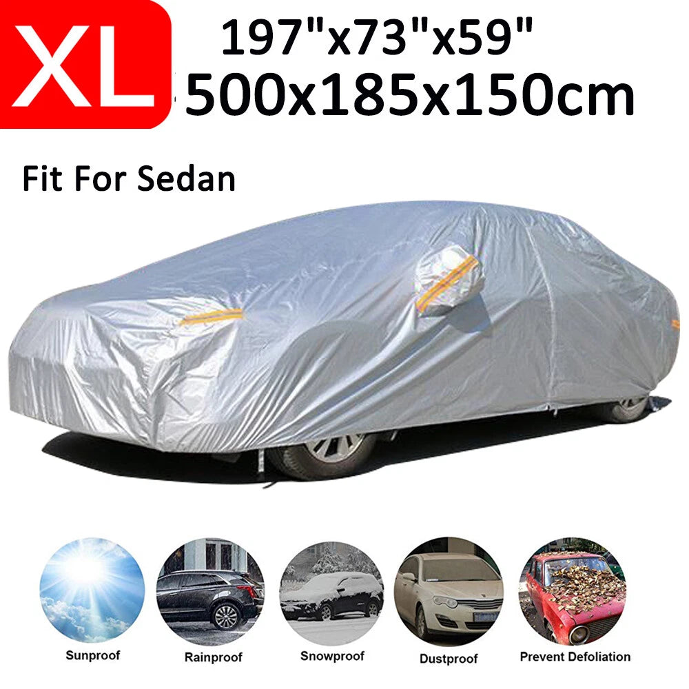 Waterproof UV Snow Full Car Cover for XL Vehicles (Glow at Night)